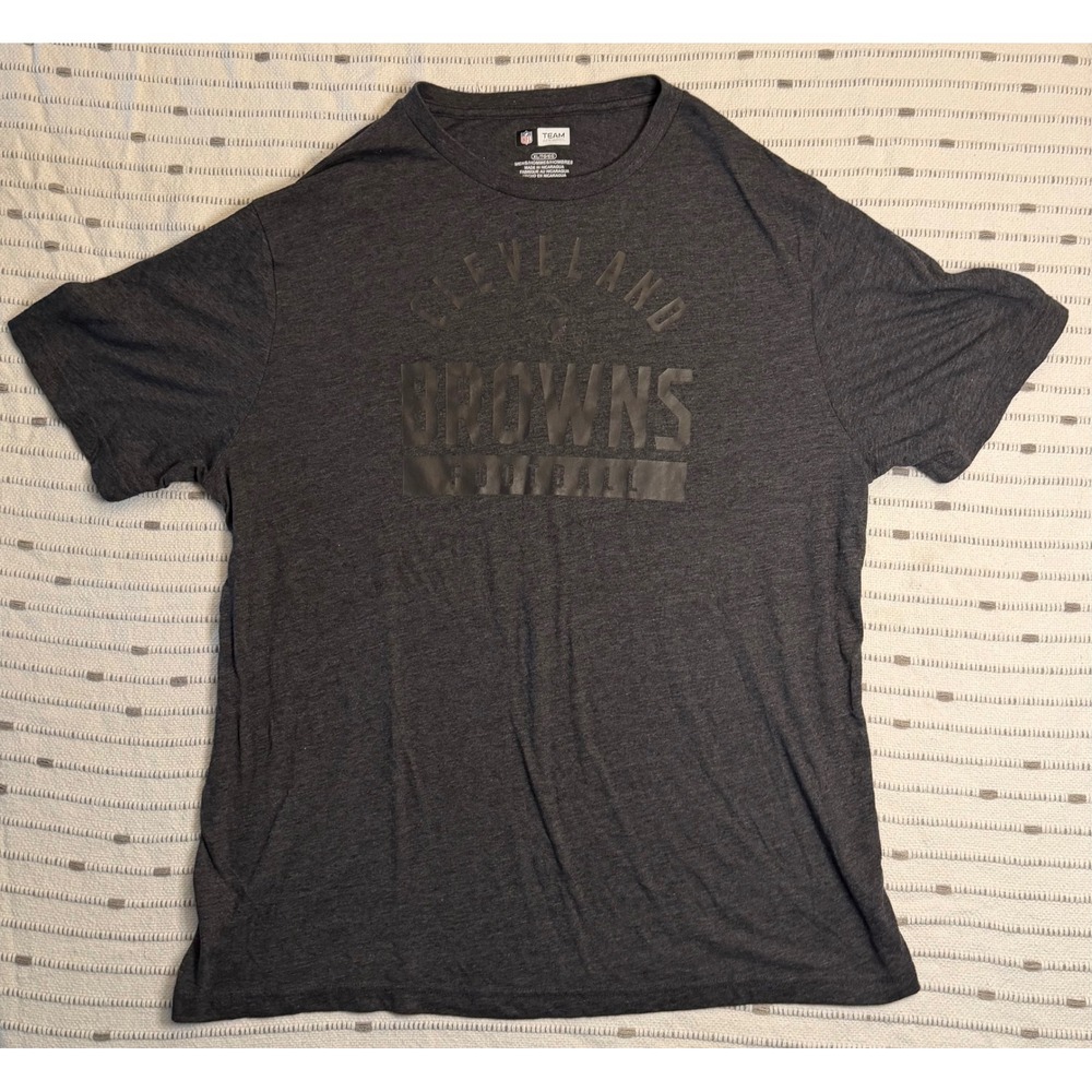 NFL Team Apparel Cleveland Browns Football T-Shirt Mens XL Charcoal Gray Tonal